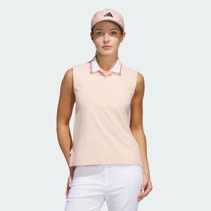 adidas Women's Light Pink Sleeveless Polo